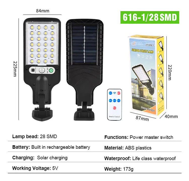 Solar-Garten-Licht Hochleucht-Sensor Sicherheit Wall Street-Lampe für Außenbeleuchtung