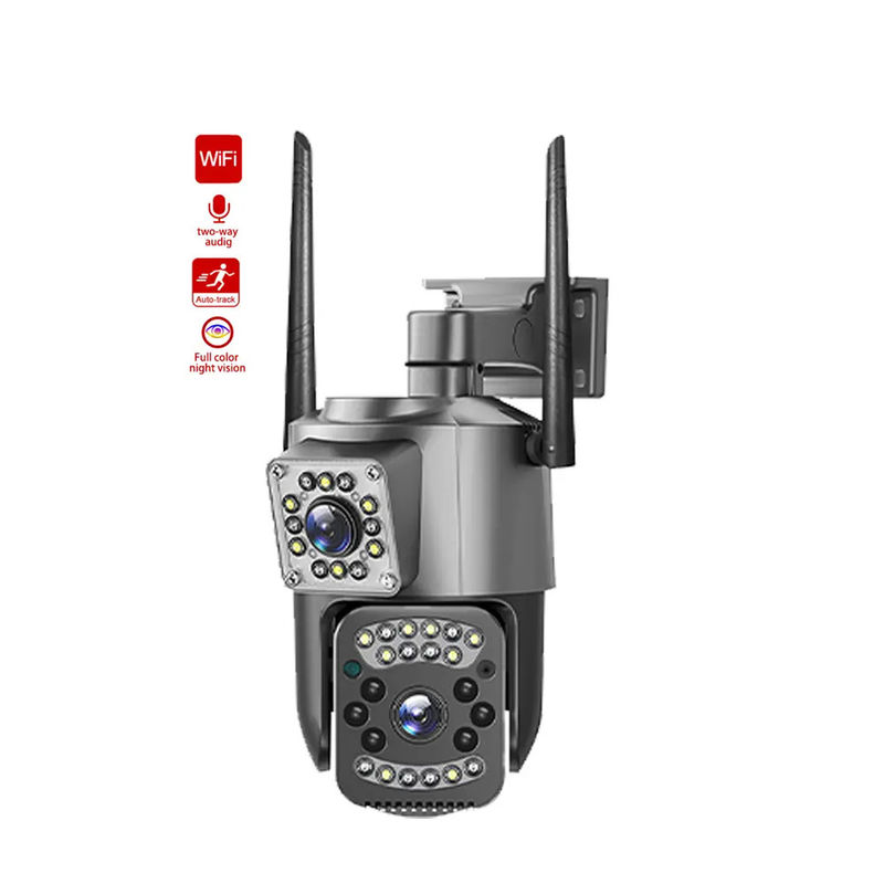 4MP drahtlose IP-Sicherheit Dual Lens 4G Kugel PTZ Kamera V380 Kugel 3,5 Zoll Schwarz
