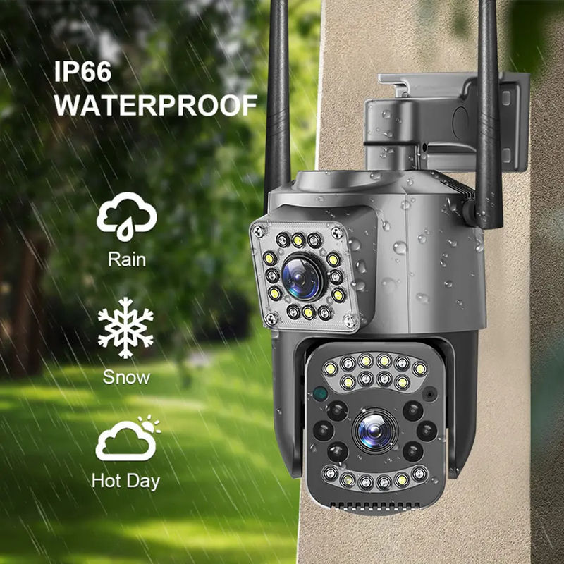 4MP drahtlose IP-Sicherheit Dual Lens 4G Kugel PTZ Kamera V380 Kugel 3,5 Zoll Schwarz