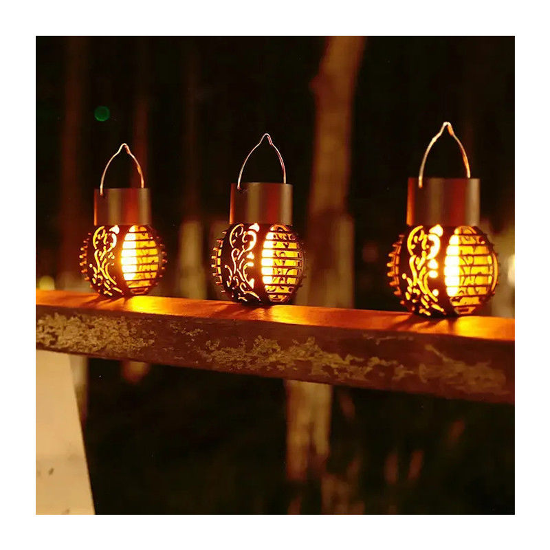 LED-Solarlicht für Garten-Landschaftsdekoration Metall-Eisen-Hängeleuchten-Flammenlampe