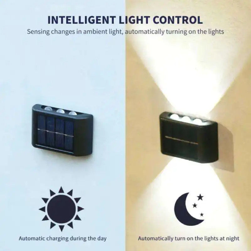 Wasserdicht 4Led 6Led Up And Down Solarwandlicht für Gartenhof
