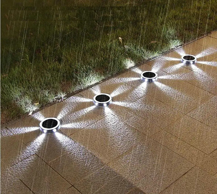 Außen Solar Treppen Stufen Deckbeleuchtung mit 90lm/w Effizienz LED Rundgrundleuchten