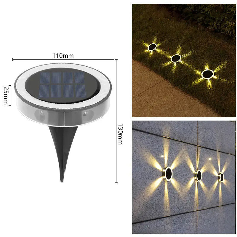 Außen Solar Treppen Stufen Deckbeleuchtung mit 90lm/w Effizienz LED Rundgrundleuchten
