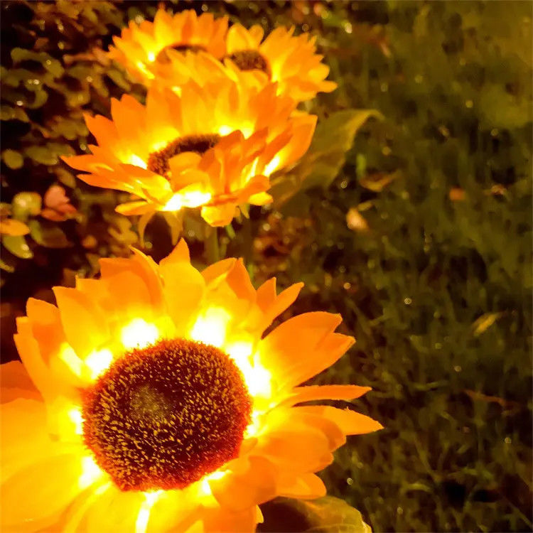 Sonnenlampe Wasserdichte Garten Dekorations Sonnenblumen Sonnenlampen für Hinterhof Patio Weg