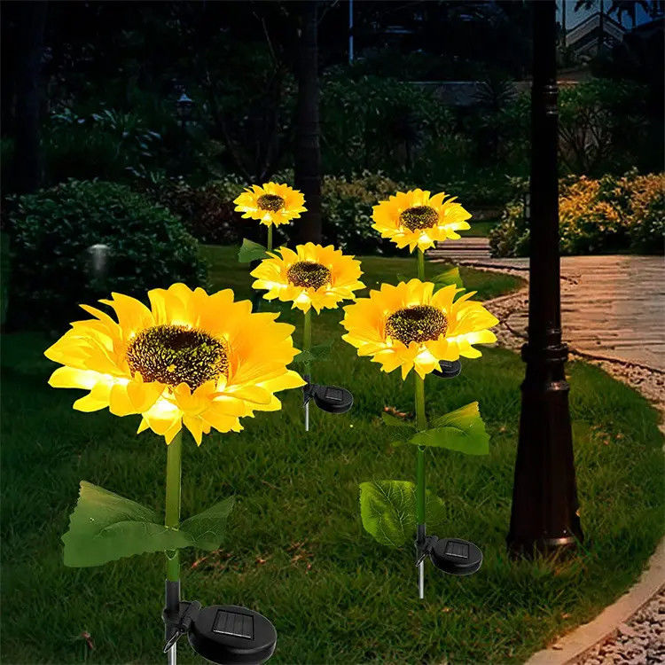 Sonnenlampe Wasserdichte Garten Dekorations Sonnenblumen Sonnenlampen für Hinterhof Patio Weg