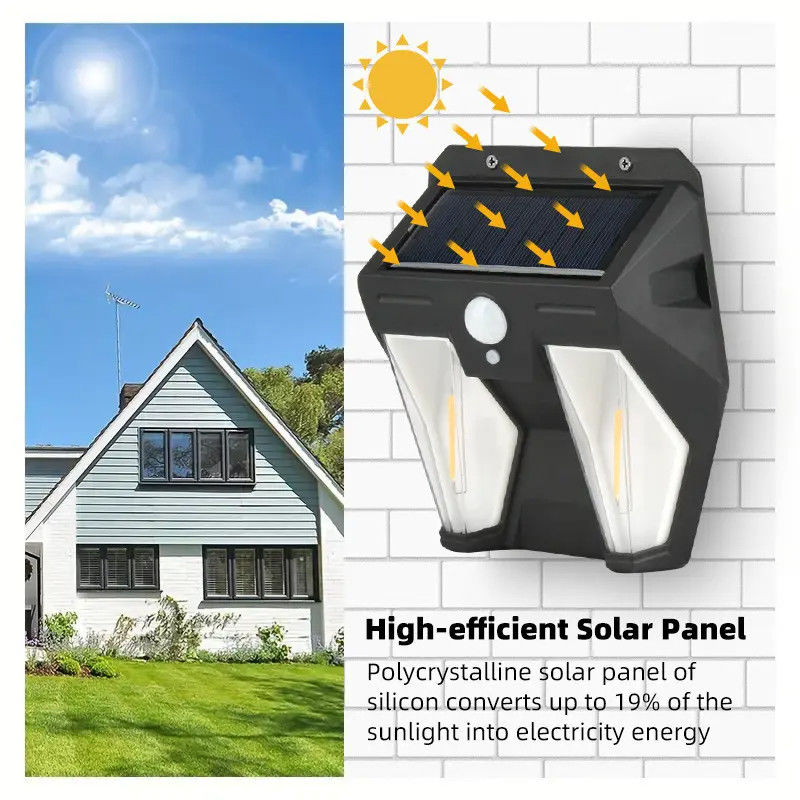50000 Stunden Lebensdauer Außensolarwandlicht mit Bewegungssensor und LED-Lichtquelle