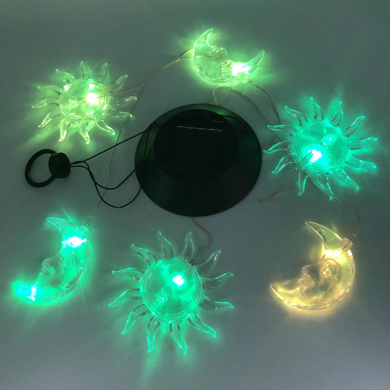 Sonne Mond Sonnenlichter Farbige Windschläge für den Garten Wasserdicht Siebenfarbiger Gradient
