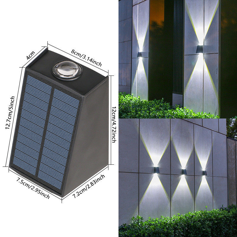 Lampengrößen 12,7*4*8*12*7,2*7,5cm Solarwandlicht für Außenwasserdichte Gartendekoration
