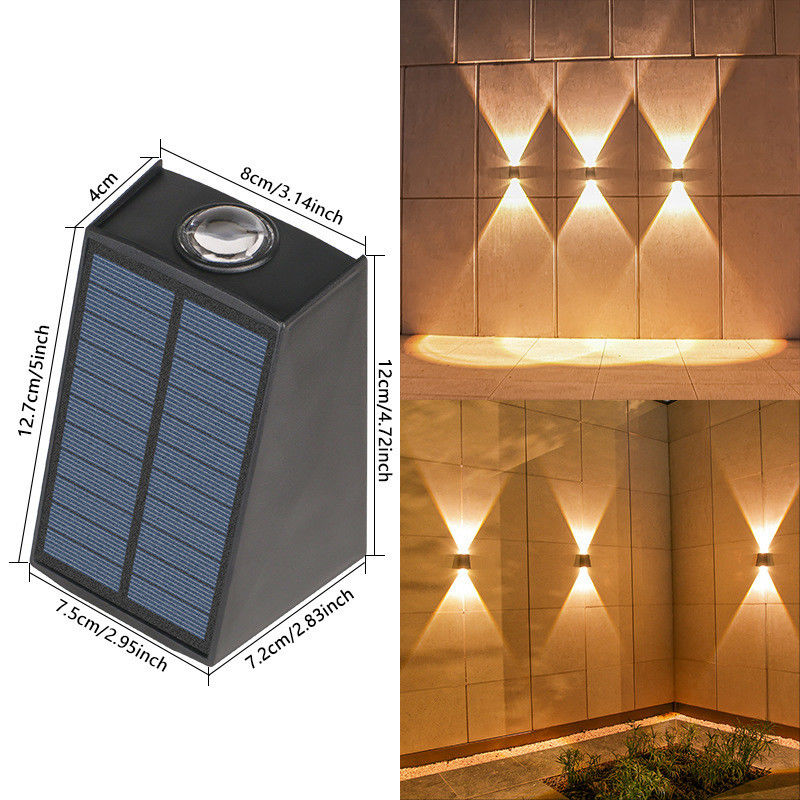 Lampengrößen 12,7*4*8*12*7,2*7,5cm Solarwandlicht für Außenwasserdichte Gartendekoration