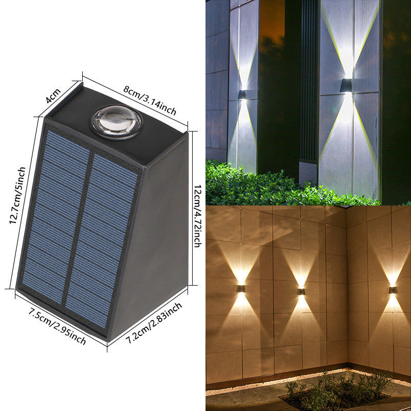 Lampengrößen 12,7*4*8*12*7,2*7,5cm Solarwandlicht für Außenwasserdichte Gartendekoration