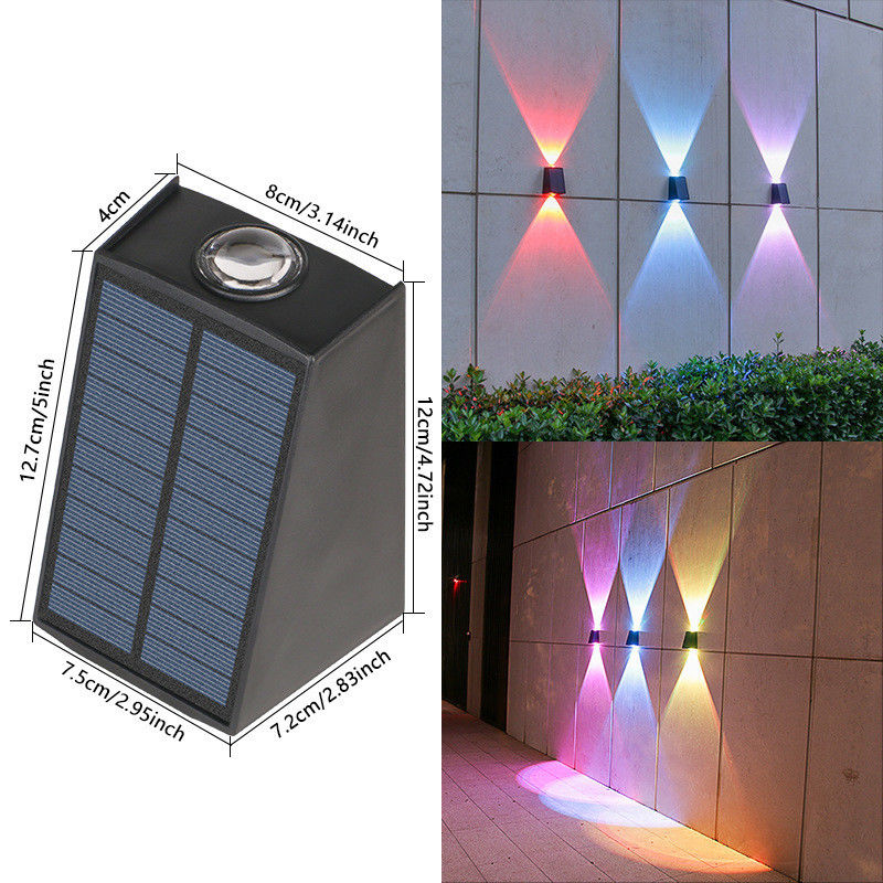 Lampengrößen 12,7*4*8*12*7,2*7,5cm Solarwandlicht für Außenwasserdichte Gartendekoration
