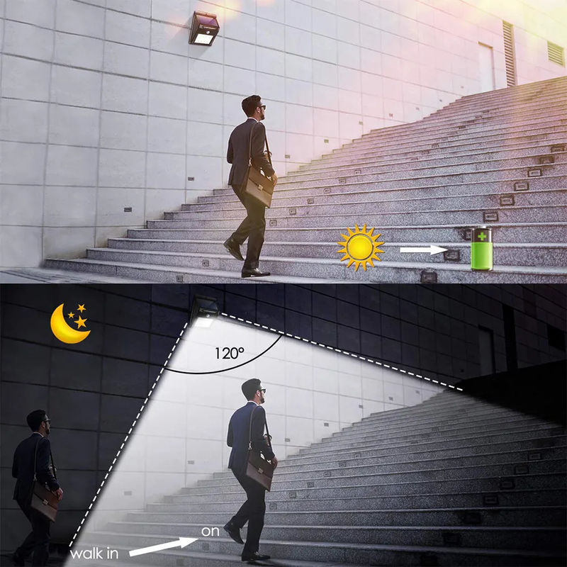 Wasserdichte 20 LED Solarwandleuchte mit Bewegungssensor und 5000K Farbtemperatur
