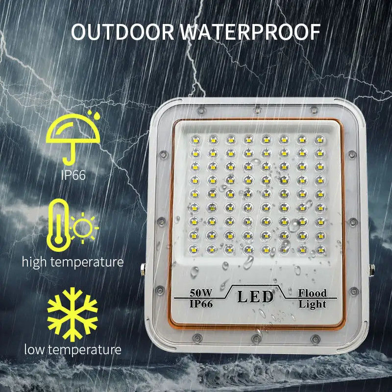 Außenwasserdichte Graue Flutlampe 30w 50w 100w 200w Led Flutlicht für Stadion